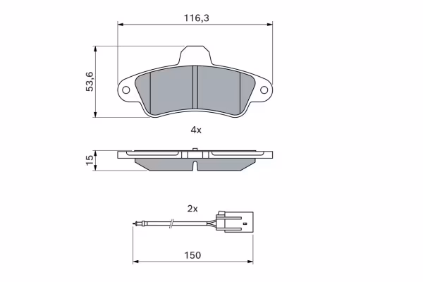 BOSCH Kit pastiglie freno, Freno a disco