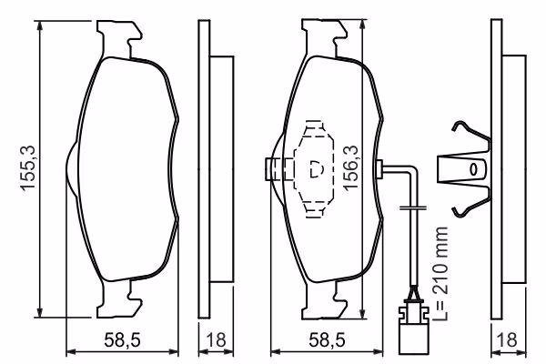 BOSCH Kit pastiglie freno, Freno a disco