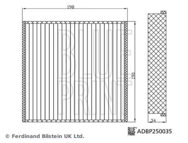 BLUE PRINT Filtro, Aria abitacolo