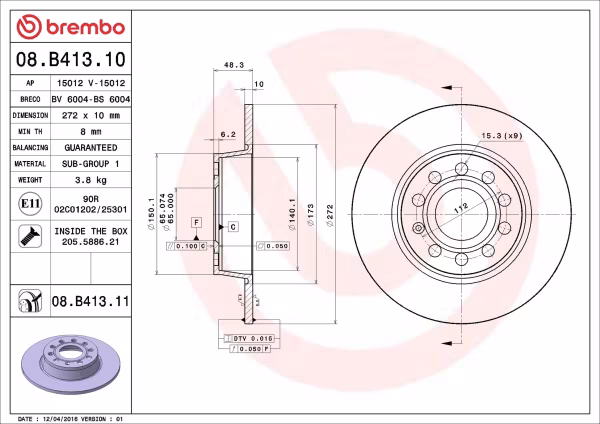 BREMBO Disco freno