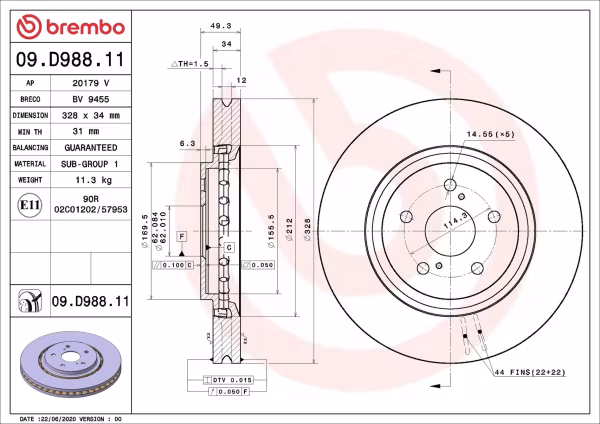 BREMBO Disco freno