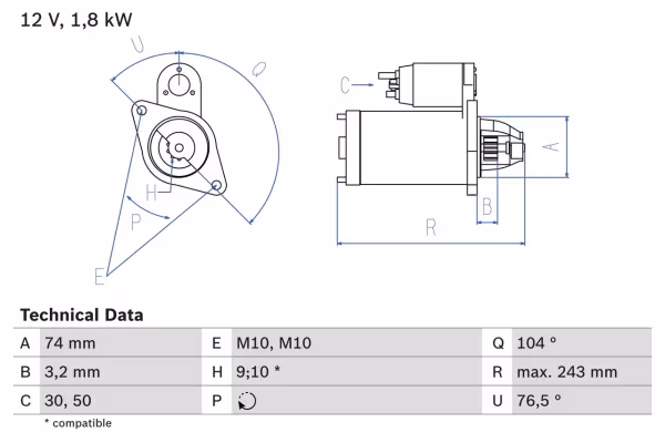 BOSCH Motorino d\'avviamento