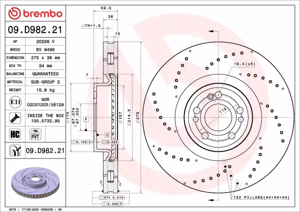 BREMBO Disco freno