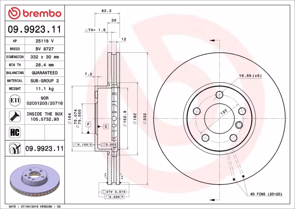 BREMBO Disco freno