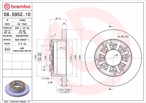 BREMBO Disco freno