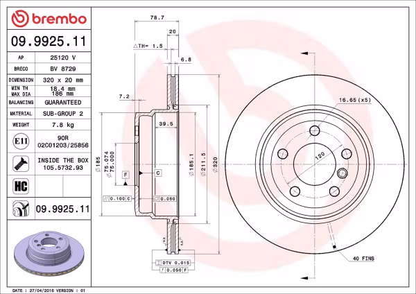 BREMBO Disco freno