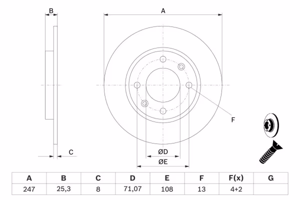 BOSCH Disco freno
