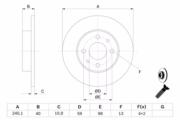 BOSCH Disco freno