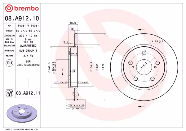 BREMBO Disco freno