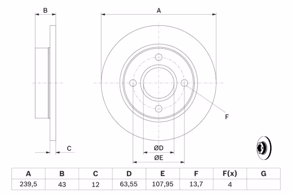 BOSCH Disco freno