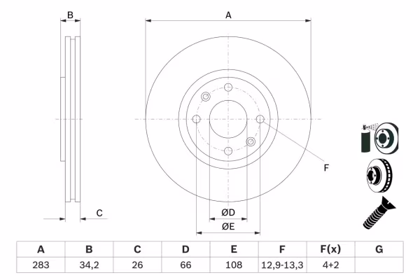 BOSCH Disco freno