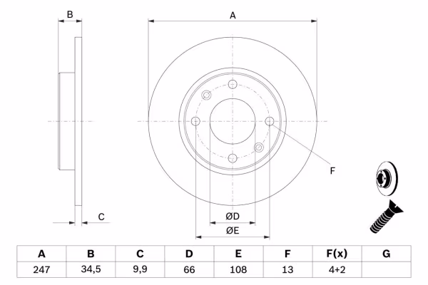 BOSCH Disco freno