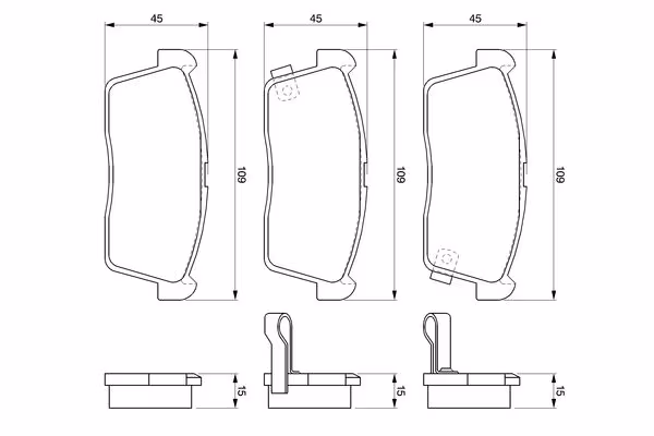 BOSCH Kit pastiglie freno, Freno a disco