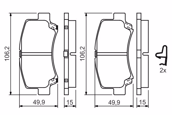 BOSCH Kit pastiglie freno, Freno a disco