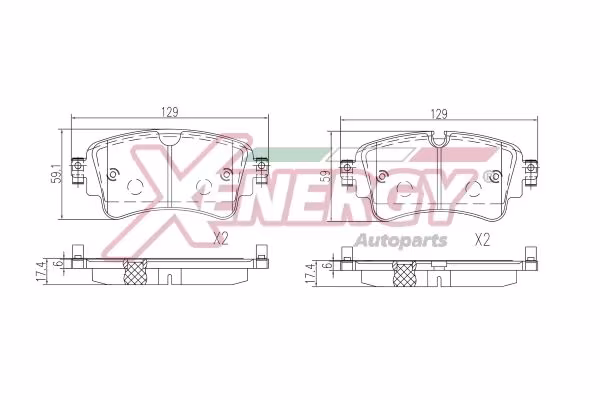 AP XENERGY Kit pastiglie freno, Freno a disco