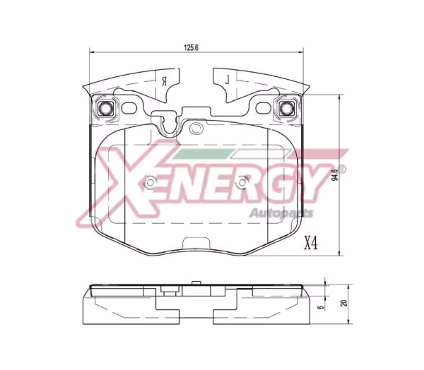 AP XENERGY Kit pastiglie freno, Freno a disco