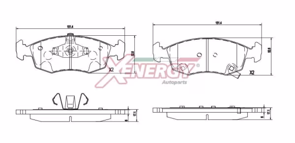 AP XENERGY Kit pastiglie freno, Freno a disco