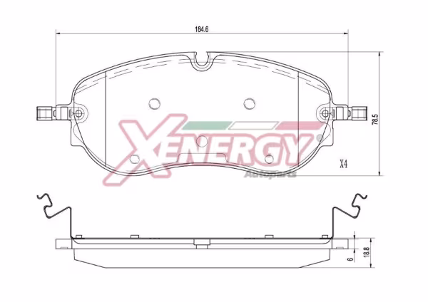 AP XENERGY Kit pastiglie freno, Freno a disco