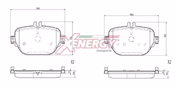 AP XENERGY Kit pastiglie freno, Freno a disco