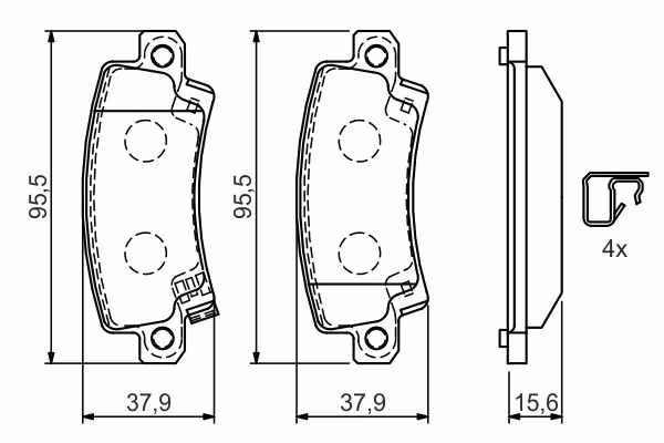BOSCH Kit pastiglie freno, Freno a disco