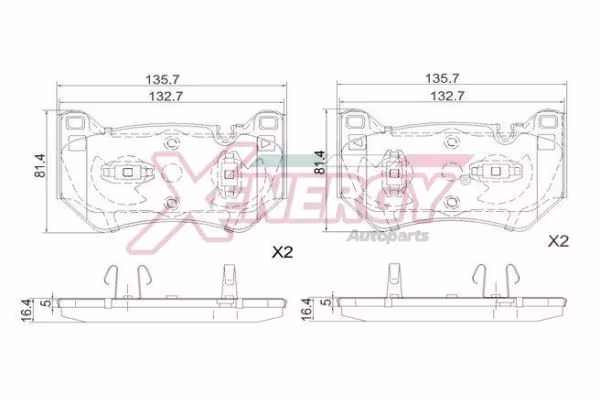 AP XENERGY Kit pastiglie freno, Freno a disco