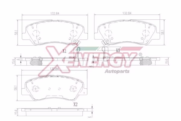 AP XENERGY Kit pastiglie freno, Freno a disco
