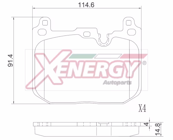 AP XENERGY Kit pastiglie freno, Freno a disco