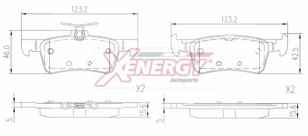 AP XENERGY Kit pastiglie freno, Freno a disco