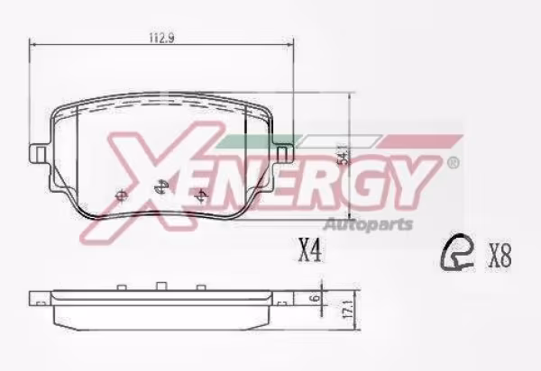 AP XENERGY Kit pastiglie freno, Freno a disco