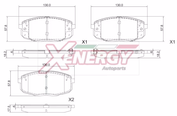 AP XENERGY Kit pastiglie freno, Freno a disco