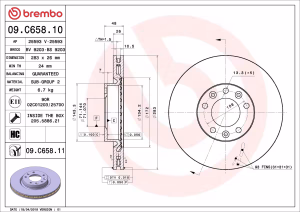 BREMBO Disco freno