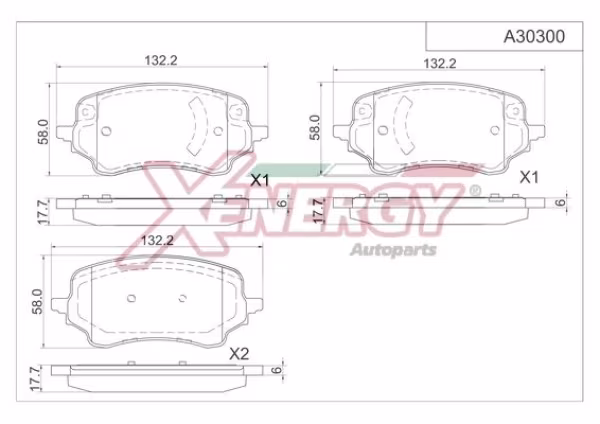 AP XENERGY Kit pastiglie freno, Freno a disco