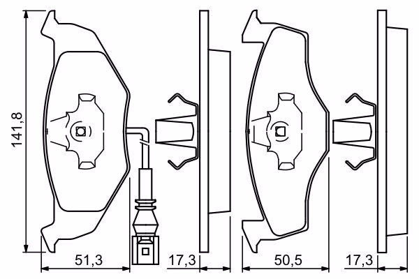 BOSCH Kit pastiglie freno, Freno a disco