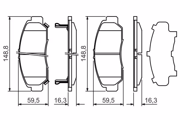 BOSCH Kit pastiglie freno, Freno a disco