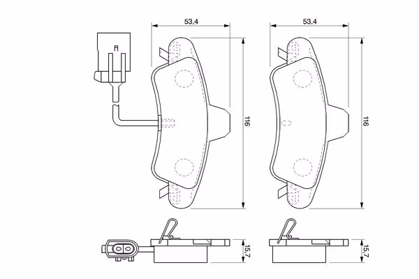 BOSCH Kit pastiglie freno, Freno a disco