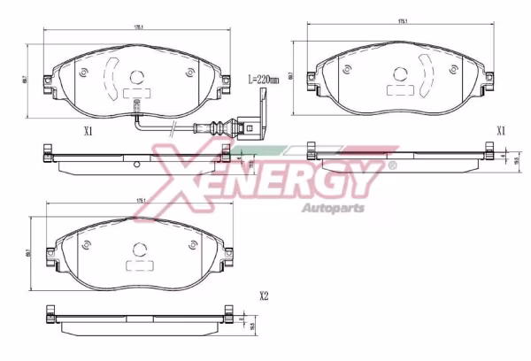 AP XENERGY Kit pastiglie freno, Freno a disco