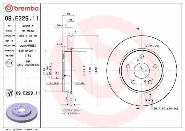 BREMBO Disco freno
