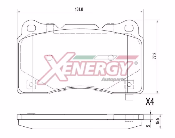 AP XENERGY Kit pastiglie freno, Freno a disco