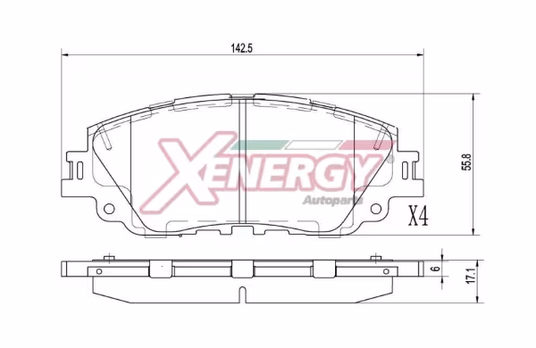 AP XENERGY Kit pastiglie freno, Freno a disco