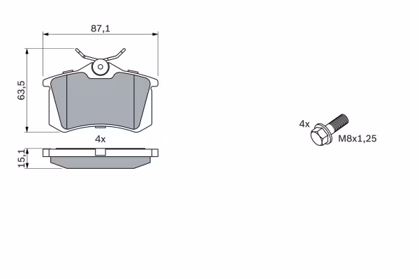 BOSCH Kit pastiglie freno, Freno a disco