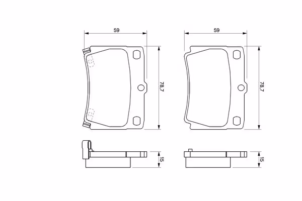 BOSCH Kit pastiglie freno, Freno a disco