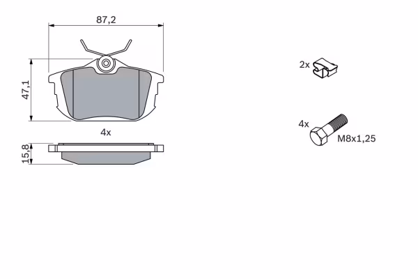 BOSCH Kit pastiglie freno, Freno a disco