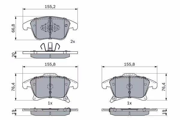 BOSCH Kit pastiglie freno, Freno a disco