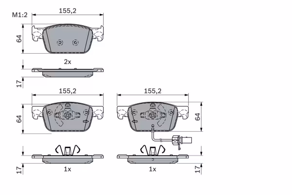 BOSCH Kit pastiglie freno, Freno a disco
