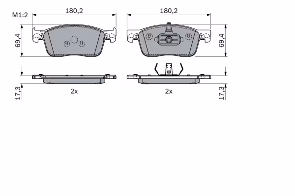 BOSCH Kit pastiglie freno, Freno a disco