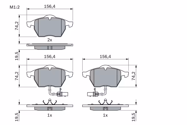 BOSCH Kit pastiglie freno, Freno a disco