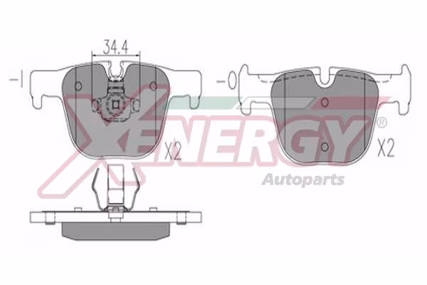 AP XENERGY Kit pastiglie freno, Freno a disco