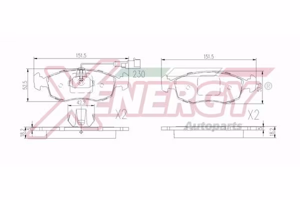 AP XENERGY Kit pastiglie freno, Freno a disco