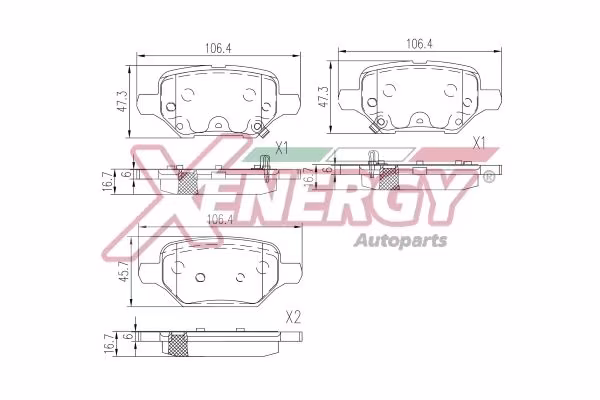 AP XENERGY Kit pastiglie freno, Freno a disco