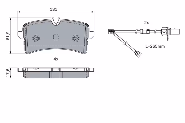 BOSCH Kit pastiglie freno, Freno a disco